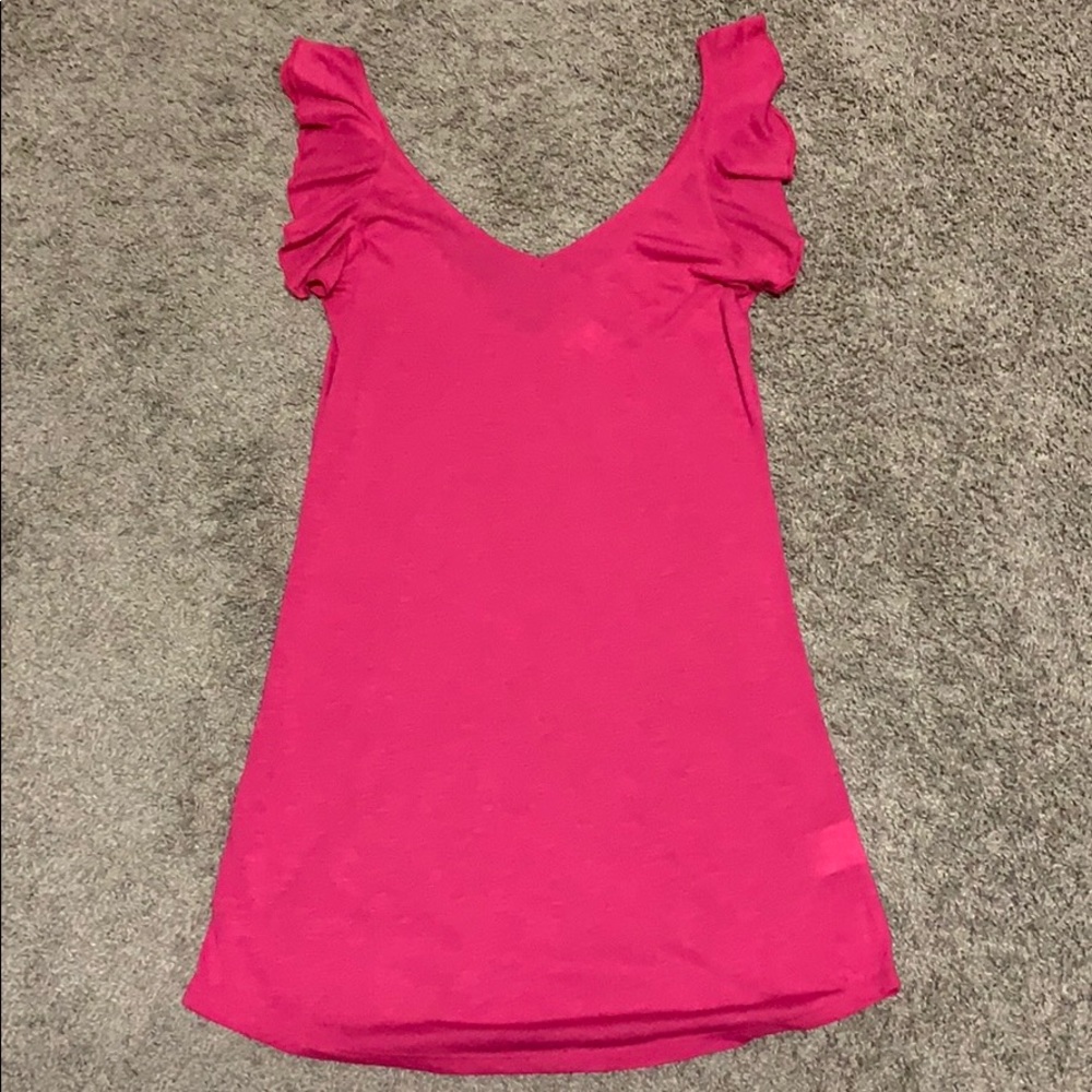 Venus Pink/Coral Flounced Back Swim Coverup Small - Picture 1 of 4